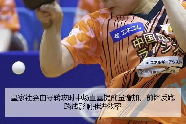 皇家社会由守转攻时中场直塞提前量增加，前锋反跑路线影响推进效率